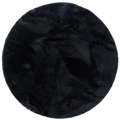 Dywan okrągły pluszowy Loren czarny dywanywitek_pl_