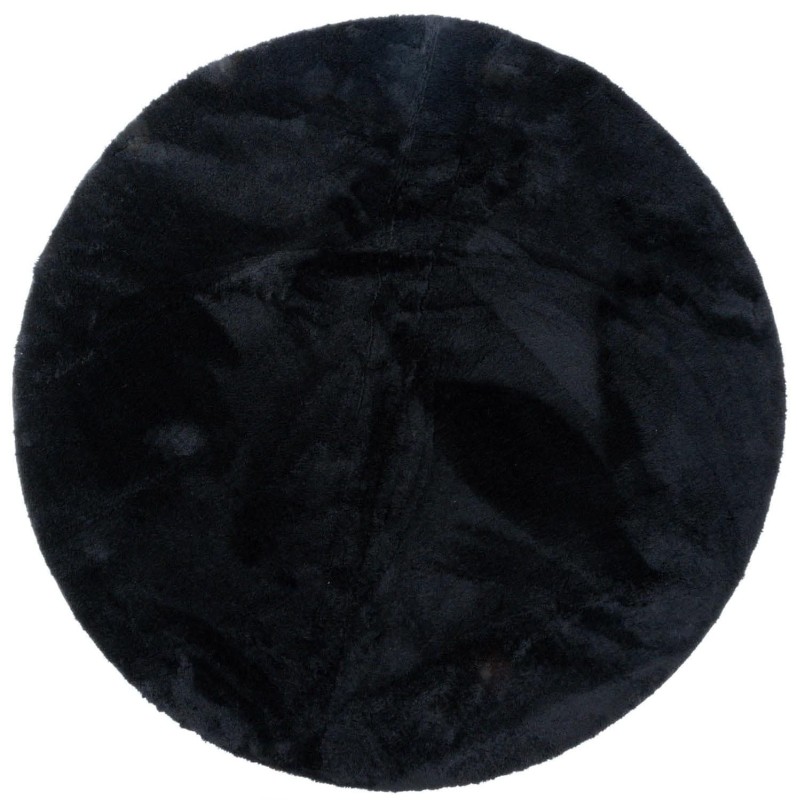 Dywan okrągły pluszowy Loren czarny dywanywitek_pl_