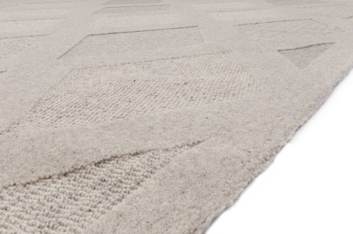 Dywan Art Deco wełniany Agnella Noble Elois szary - zdjęcie obszycia dywanu