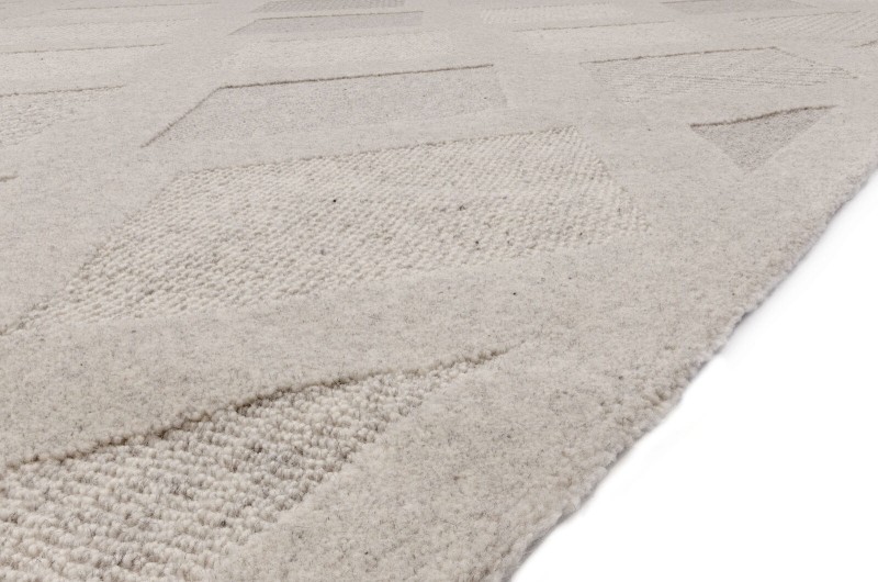 Dywan Art Deco wełniany Agnella Noble Elois szary - zdjęcie obszycia dywanu