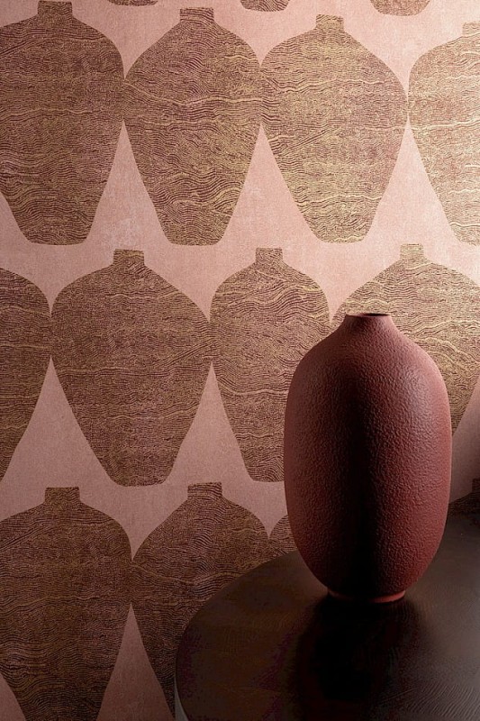 Etniczny wazon na tle tapety Khroma Terra TER203 Hemia Sunset.jpg