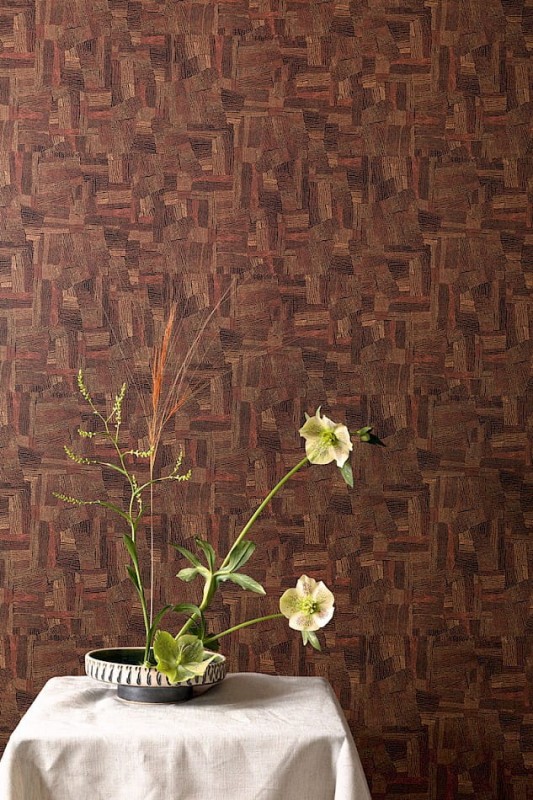 Azjatycka dekoracja kwiatowa na tle tapety Khroma Kimono KIM403 Fujita Topiara.jpg