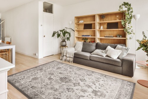 Dywan wełniany klasyczny Agnella Ballata Paxton szary w aranżacji