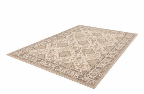 Dywan klasyczny z wełny Agnella Ballata Emivo beż.pokazany w perspektywie