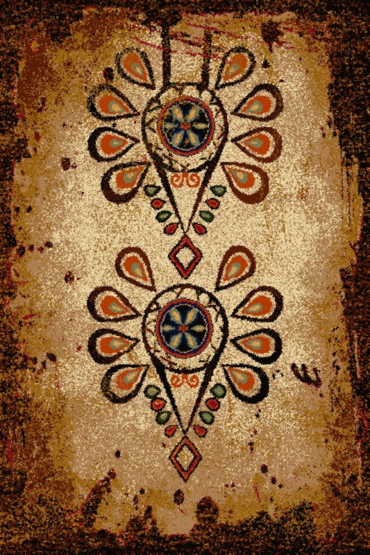 Dywan etno wełniany Agnella Ballata Parzenica ciemny beż.jpg