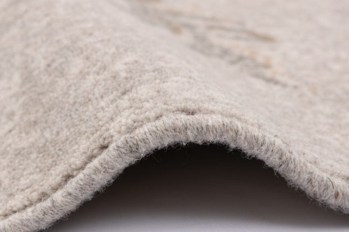 Dywan okrągły wełniany Agnella Ballata Jira szary obszycie.jpg