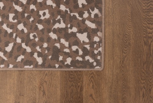 Dywan wełniany Agnella Ballata Fossilo brąz obszycie brzegów