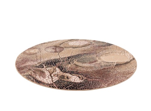 Dywan wełniany okragły Agnella Isfahan Bellona kolor ciemny beż i rozmiar 2x2m - zdjęcie pod kątem