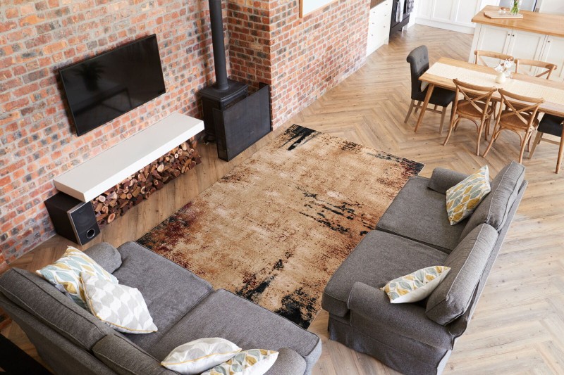 Dywan wełniany Agnella Isfahan Ribo jasny beż w salonie