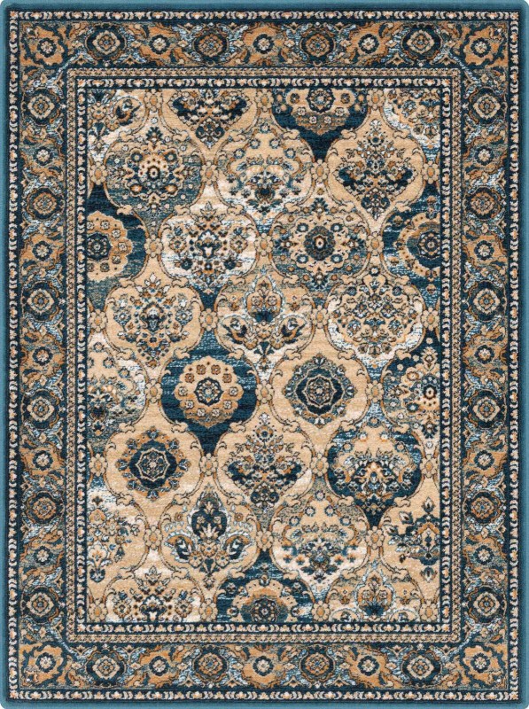 Dywan wełniany Agnella Isfahan Forenza kolor szmaragd_emerald rozmiar 1,33x1,8 m