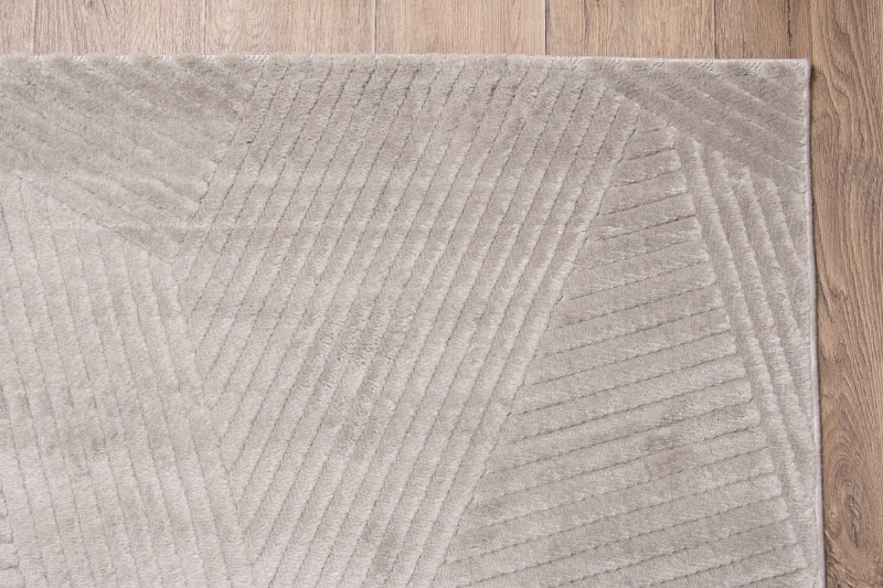 Boki szarego dywanu nowoczesnego Lily D858AG