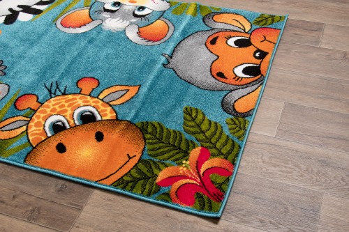 Boki dywanu dziecięcego Kolibri 11058/180 zwierzęta niebieski