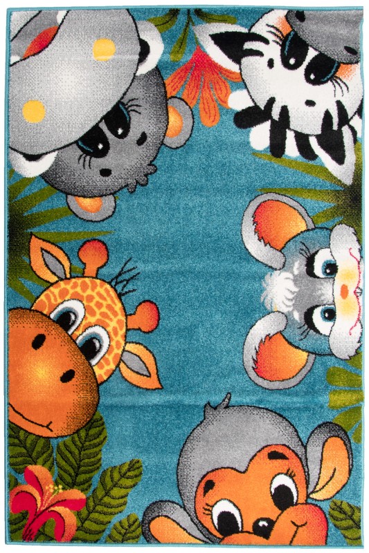 Dywan dziecięcy Kolibri 11058/180 zwierzęta niebieski