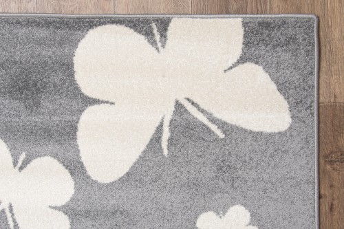 Boki dywanu dla dzieci Weltom Motylki szary