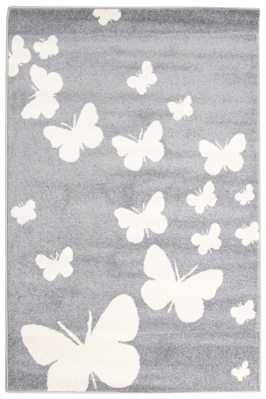 Dywan dla dzieci Weltom Motylki szary