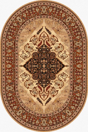 Dywan wełniany owalny Agnella Isfahan Leyla bursztyn