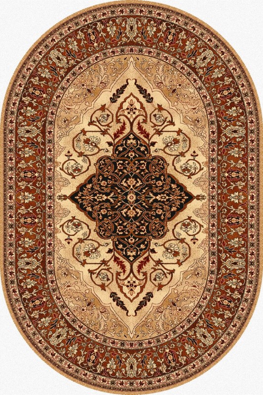 Dywan wełniany owalny Agnella Isfahan Leyla bursztyn