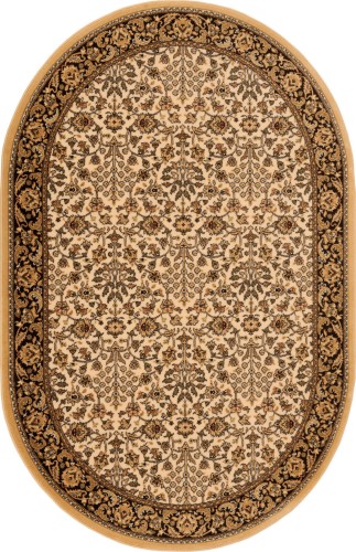 Dywan wełniany owalny Agnella Isfahan Itamar kolor kremowy 1,60x2,40 m