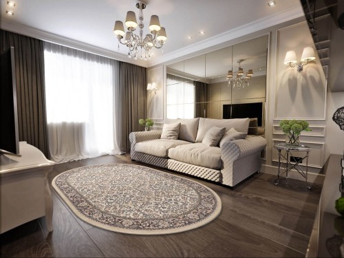 Dywan wełniany owalny Agnella Isfahan Itamar alabastrowy w salonie glamour