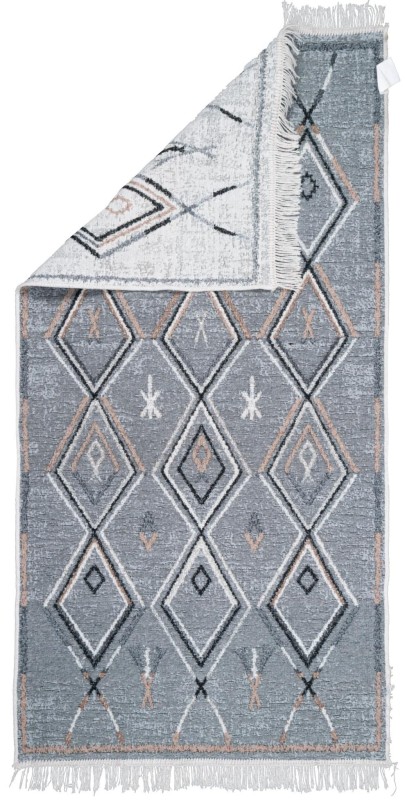 Dywan dwustronny Kilim Modern etno szary z obu stron