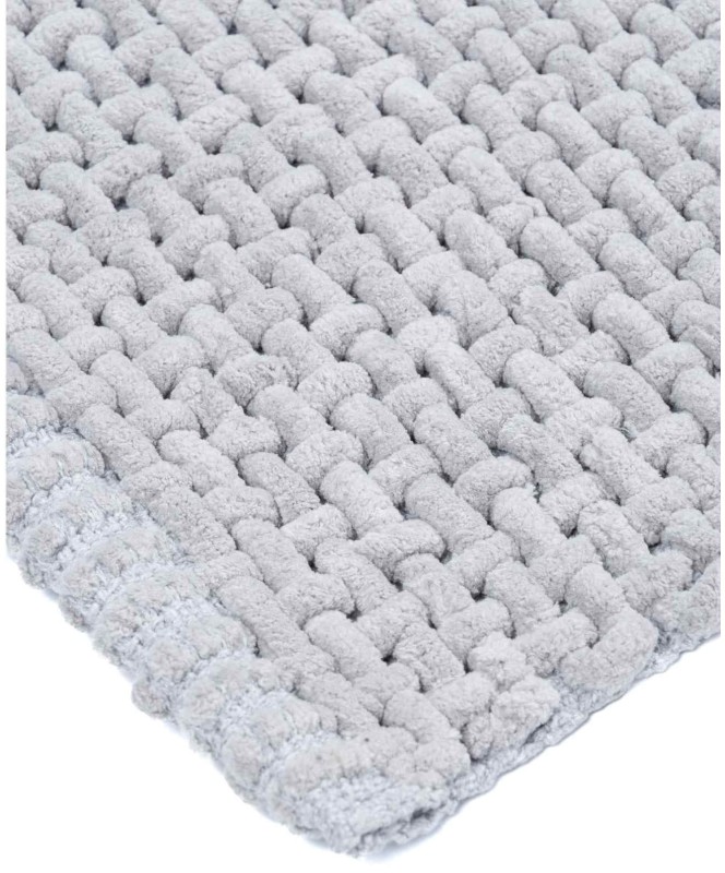 Dywanik łazienkowy Belweder jasno szary splot