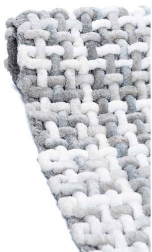 Dywanik łazienkowy Belweder melanż szary bok