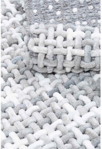 Dywanik łazienkowy Belweder melanż szary splot