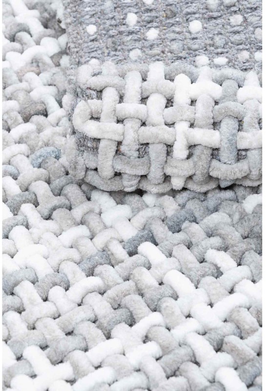 Dywanik łazienkowy Belweder melanż szary splot