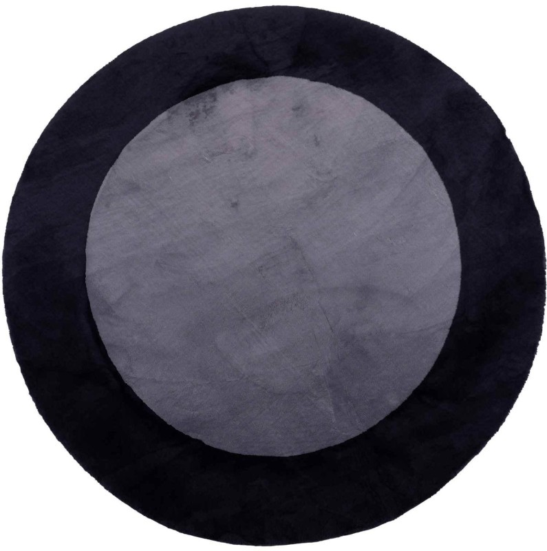 Dywan pluszowy okrągły Maximo ramka antracytowo-czarna