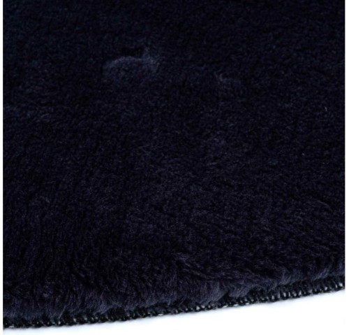 Dywan pluszowy okrągły Maximo ramka antracytowo-czarna obszycie