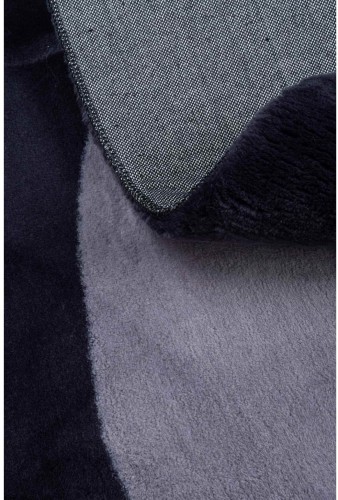 Dywan pluszowy okrągły Maximo ramka antracytowo-czarna spód