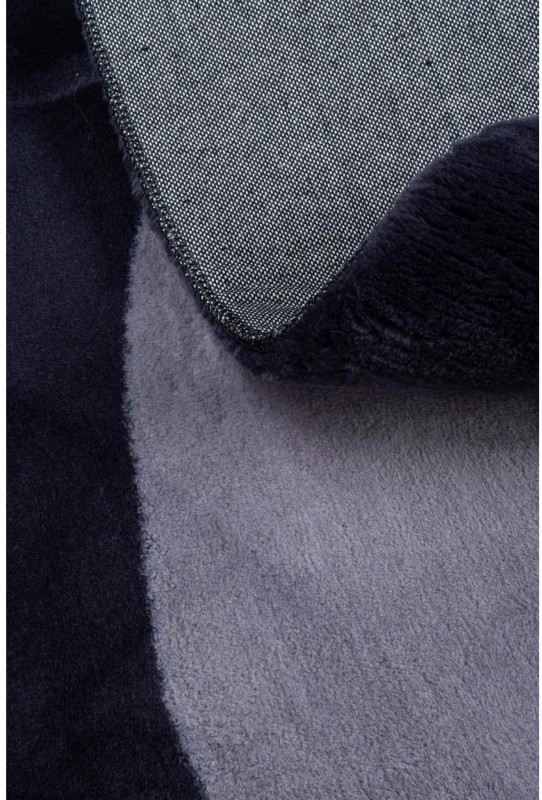 Dywan pluszowy okrągły Maximo ramka antracytowo-czarna spód