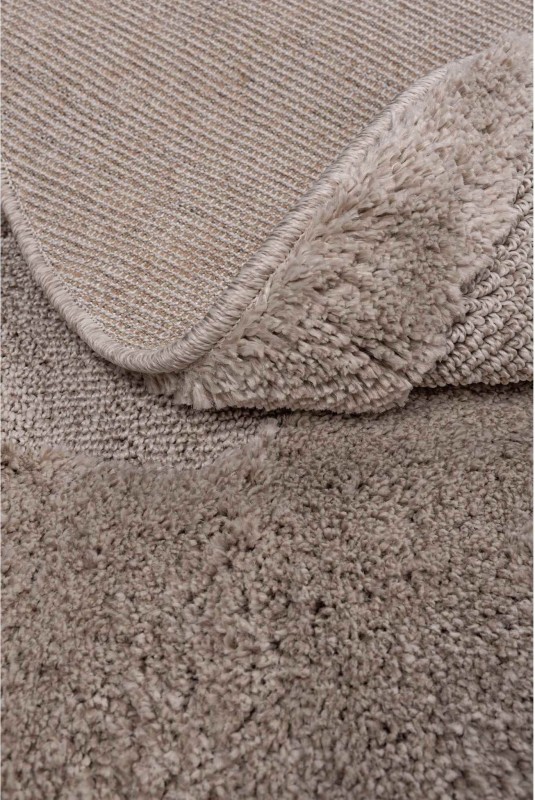 Runo beżowego dywanu okrągłego shaggy 3d Pisa fala