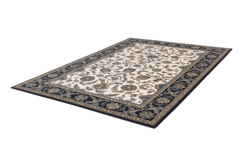 Dywan wełniany klasyczny Agnella Isfahan Anafi granatowy rozmiar 2,00x3,00 m - zdjęcie pod kątem