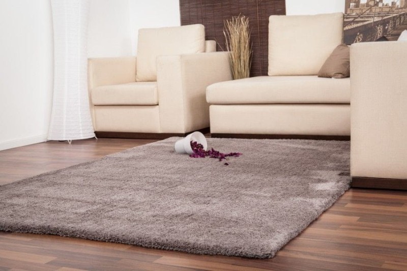 Dywan shaggy Ligne Lalee Velvet VEL 500 platynowy w salonie