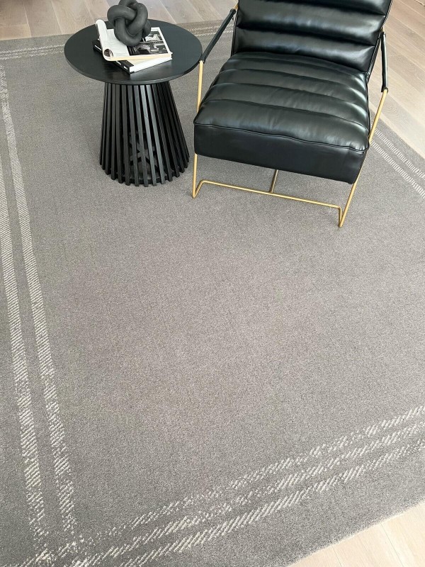 Dywan Agnella Calisia M GRID RIM TAUPE wełniany 02.jpg