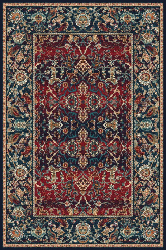 Dywan wełniany Agnella Isfahan Hela w kolorze granatowym