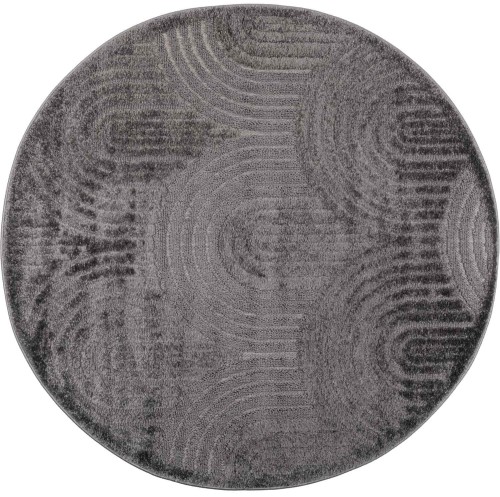 Dywan okrągły nowoczesny Chiara fala szary