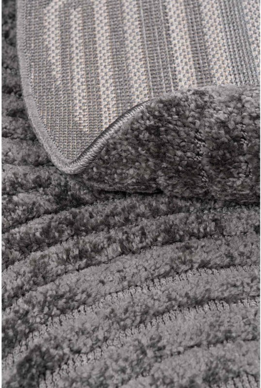 Runo szarego okrągłego dywanu nowoczesnego Chiara fala