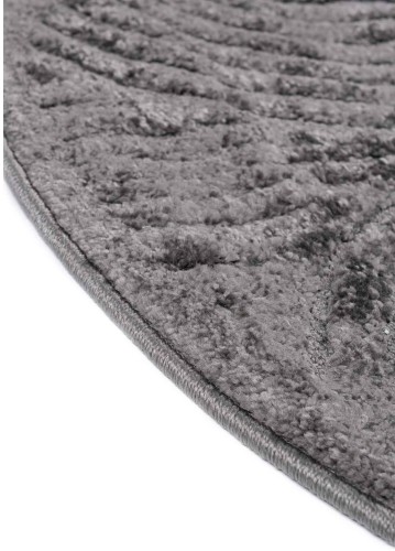 Bok szarego okrągłego dywanu nowoczesnego Chiara fala