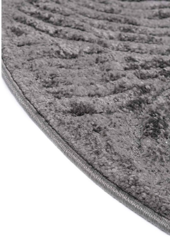 Bok szarego okrągłego dywanu nowoczesnego Chiara fala