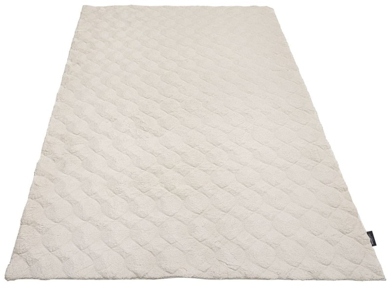 Rzut z przodu na kremowy dywan pluszowy Obsession Diamond Cut DMC 800