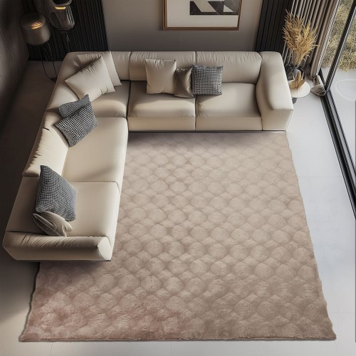 Dywan pluszowy Obsession Diamond Cut DMC 800 taupe w salonie