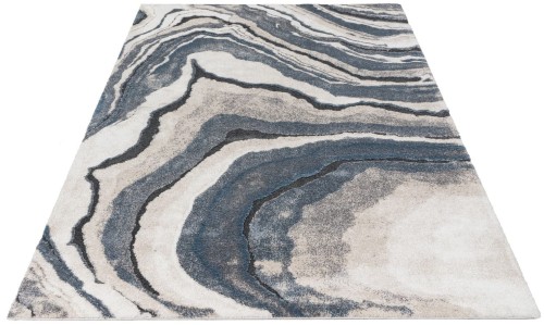 Rzut z przodu na niebieski dywan nowoczesny Obsession Bologna BOA 461