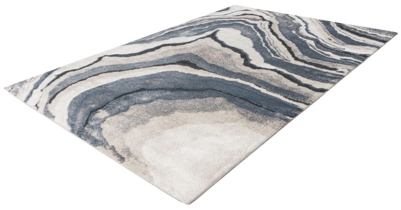 Rzut z boku  na niebieski dywan nowoczesny Obsession Bologna BOA 461