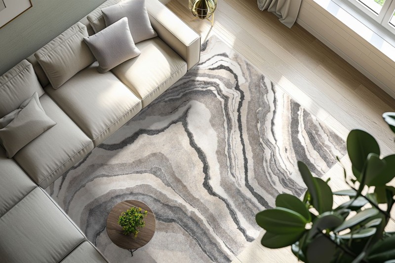 Dywan nowoczesny Obsession Bologna BOA 461 szary w salonie