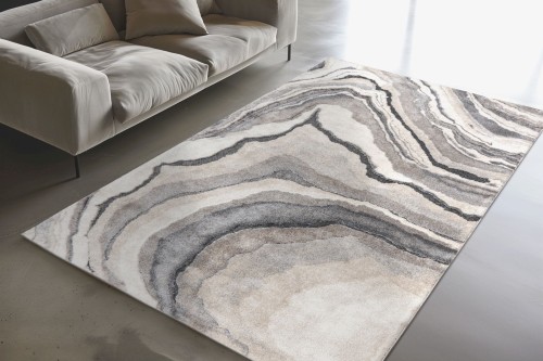 Dywan nowoczesny Obsession Bologna BOA 461 szary w pokoju