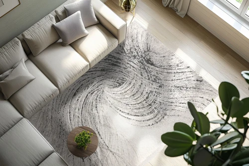Dywan nowoczesny Obsession Bologna BOA 462 szary w salonie