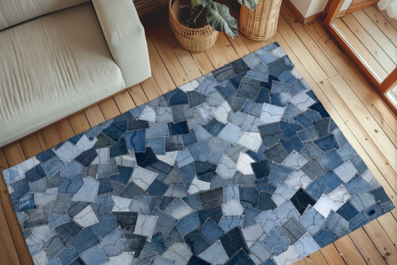Dywan patchork Obsession Denim Pocket DPO465 jeansowy.jpg