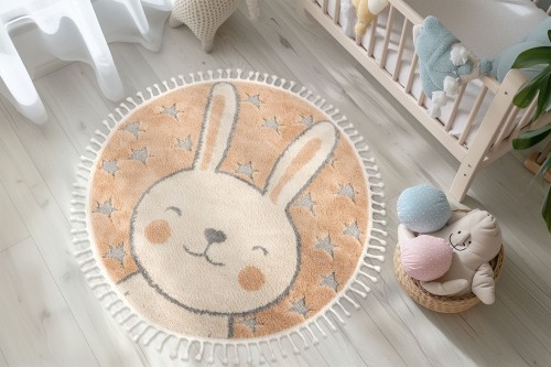 Okrągły dywan dziecięcy Obsession Fano FAO 390 rabbit na podłodze